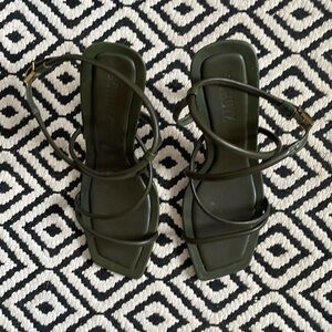 Schutz Lovi Military/Army Green strappy heels